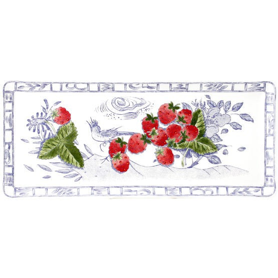 Gien Oiseau Bleu Fruits on sale Oblong Tray