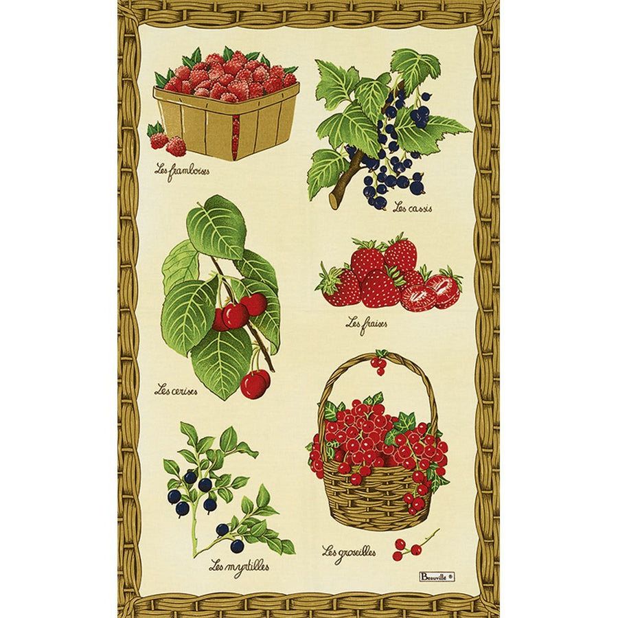 Kitchen towel Les raisins lie de vin