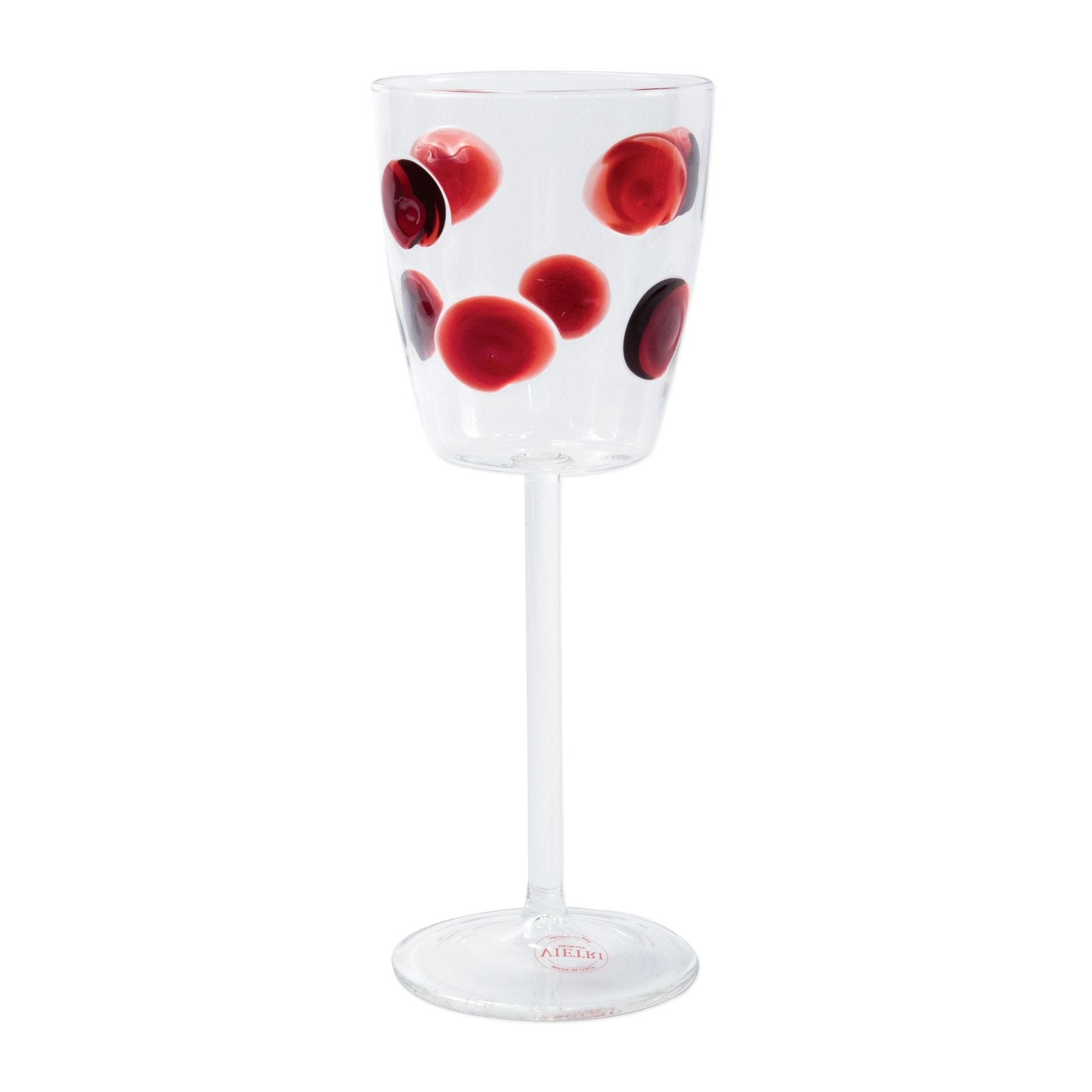 Vietri Red Contessa Stemless Wine Glass